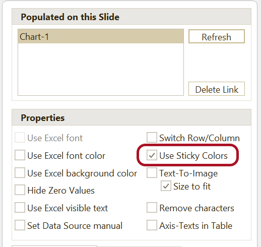 Sticky Colors in the Populate Pane